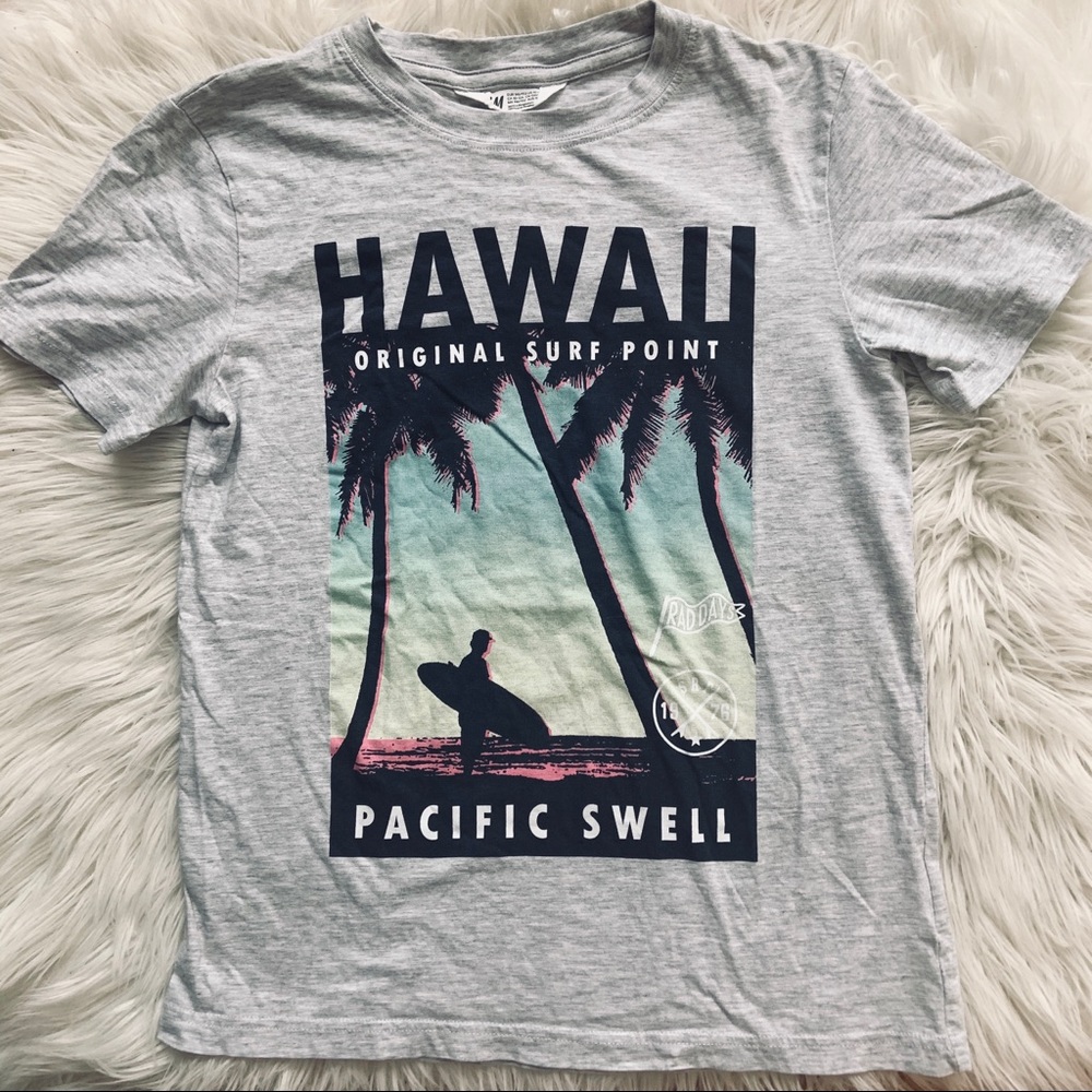 T-shirt with Printed Hawaii Motif by H&M [Sz 10-12A]